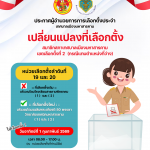 ประกาศ เปลี่ยนแปลงที่เลือกตั้ง หน่วยเลือกตั้งที่ 19 และ 20
