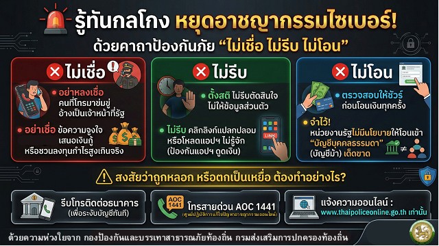 ประชาสัมพันธ์ความรู้ความเข้าใจเกี่ยวกับรูปแบบมิจฉาชีพที่พบบ่อยตามแต่ละช่วงวัย