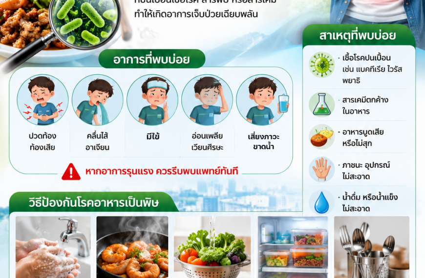 โรคอาหารเป็นพิษ…ป้องกันได้ เริ่มต้นที่การกินอย่างปลอดภัย